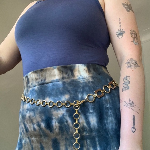 blue/brown tie dye maxi skirt - size medium-large - Picture 1 of 4